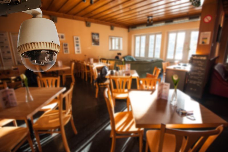CCTV Camera Operating in Living room or restaurant
