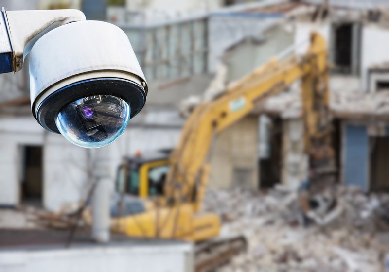 Security for construction sites using security cameras